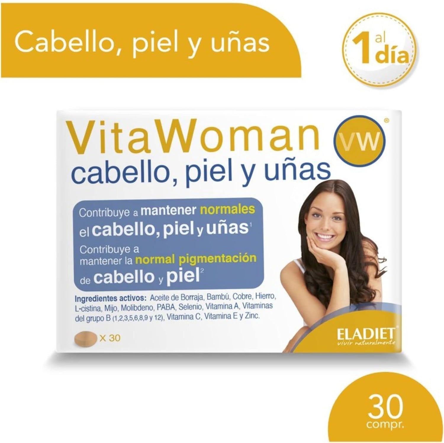 Eladiet Vitawoman Cabello Piel Y Uñas 30 Comprimidos-3
