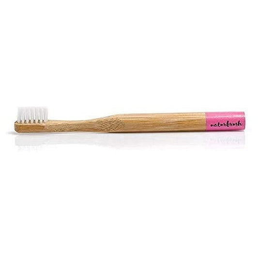 Naturbrush Cepillo de Dientes de Bambu Niños/As Rosa-1