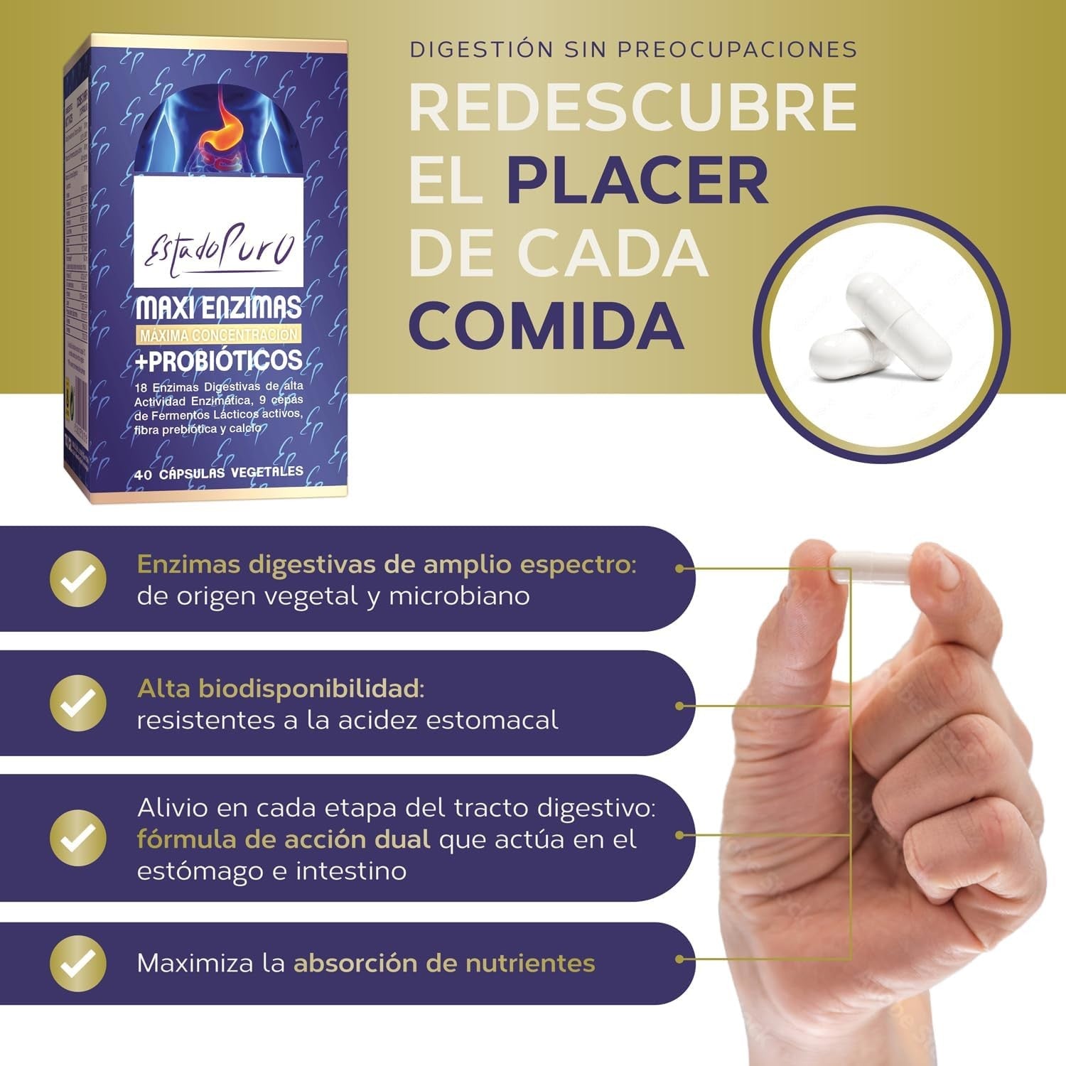 Tongil Estado Puro Maxi Enzimas Con Probioticos 40 Vcaps-2