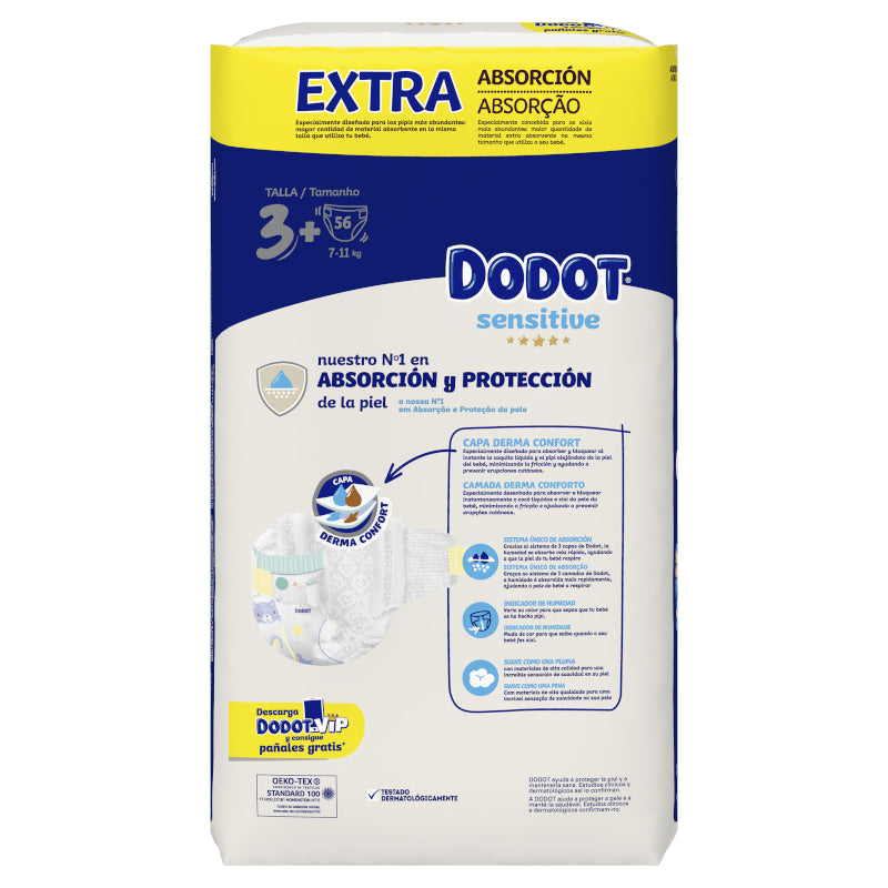 Dodot Sensitive Extra-Jumbo Pack Talla 3 - 56 uds.-3