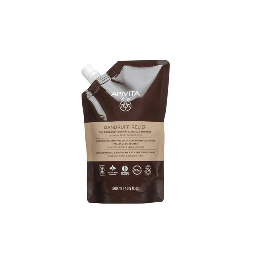 Apivita Refill Champú Dermatológico Para Caspa Seca 500ml