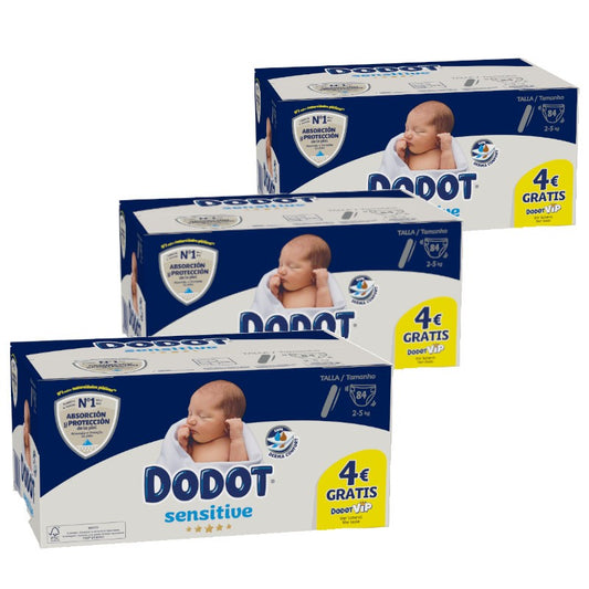 Dodot Pañales Recién Nacido Sensitive Talla 1 3x80 Unidades-1
