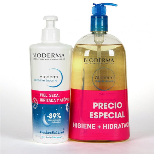 BIODERMA Atoderm Pack Intensive Baume 500ml + Aceite de Ducha1L-1
