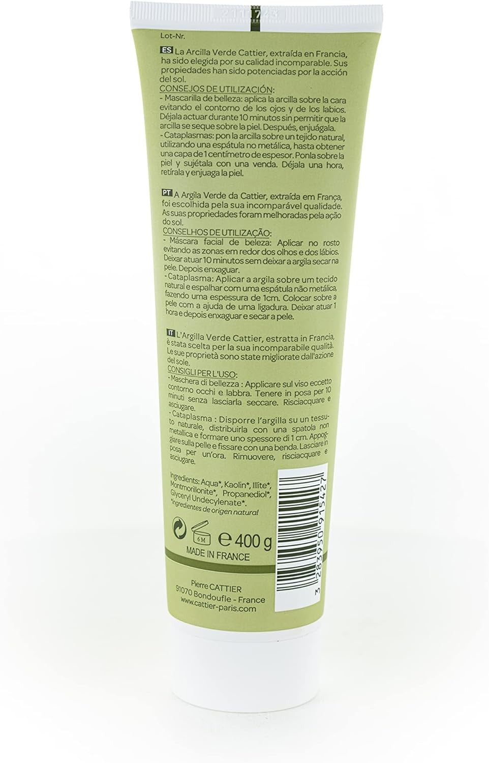 Cattier Arcilla Verde Tubo 400 Gr-3