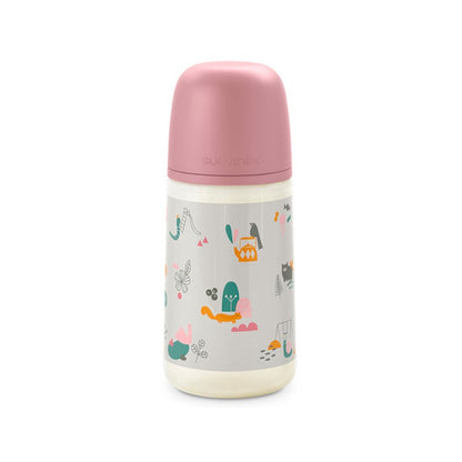 SUAVINEX Biberón 270ml Tetina Fisiológica SX Pro Flujo Medio (M) - PájarosRosa-1