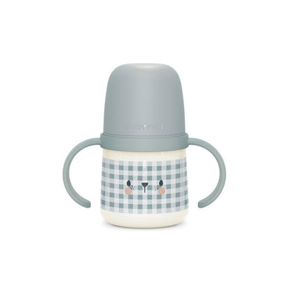 SUAVINEX Biberón Night & Day 150ml Antiderrame +4M (Gris Oscuro)-1