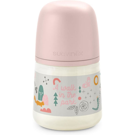 SUAVINEX Biberón 150ml Tetina Fisiológica SX Pro Flujo Lento (S) - Bosque Rosa-1