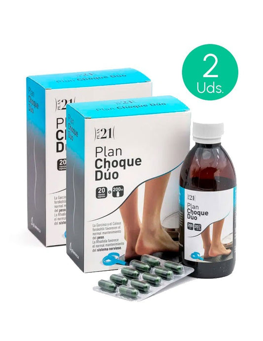 Pack 2 Plameca Plan Choque Duo 20 capsulas vegetales + 200 ml-1