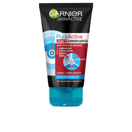 Garnier Pure Active 3 En 1 Carbón Intensive Gel Puntos Negros 150 ml-1