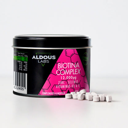 Aldous Biotine 12000 mcg avec zinc, sélénium, vitamine D3 et vitamine E 400 comprimés