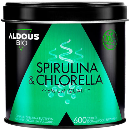 Aldous Espirulina y Chlorella Ecológica 1500 mg-1