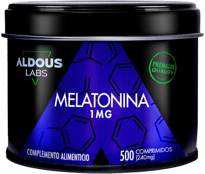 Aldous Melatonina Pura 1mg 500 Noches de Sueño Reparador-1