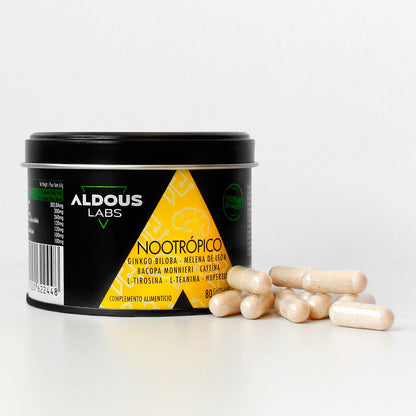 Aldous Nootrópico Natural con Ginkgo Biloba, Bacopa, Tirosina, Teanina-2
