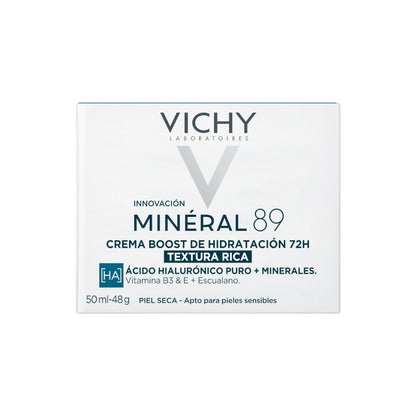 VICHY Minéral 89 Crema Potenciadora Hidratante 72H Rica 50ml-4
