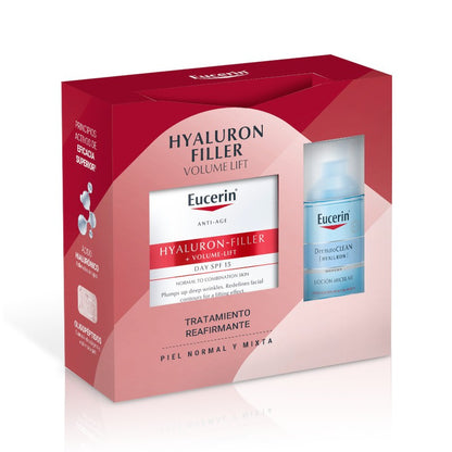 Eucerin Pack Hyaluron-Filler Volume-Lift Crema de Día Piel Normal/Mixta 50ml + Agua Micelar Dermatoclean 400ml-1