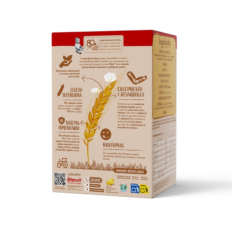 BLEVIT Super Fibra 8 Cereales y Cacao 500g-2