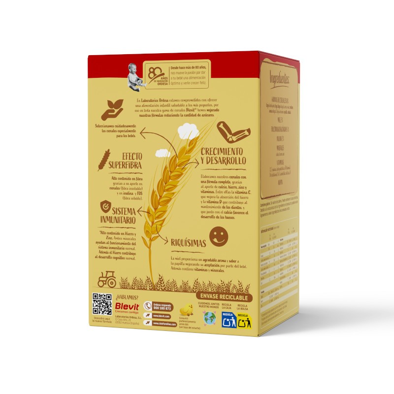 BLEVIT Super Fibra 8 Cereales y Miel 500g-2