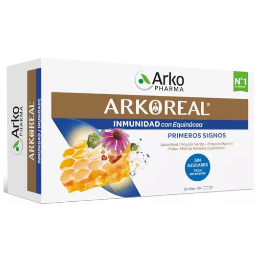 ARKOREAL Jalea Real Inmunidad Sin Azúcar 20 Ampollas-1