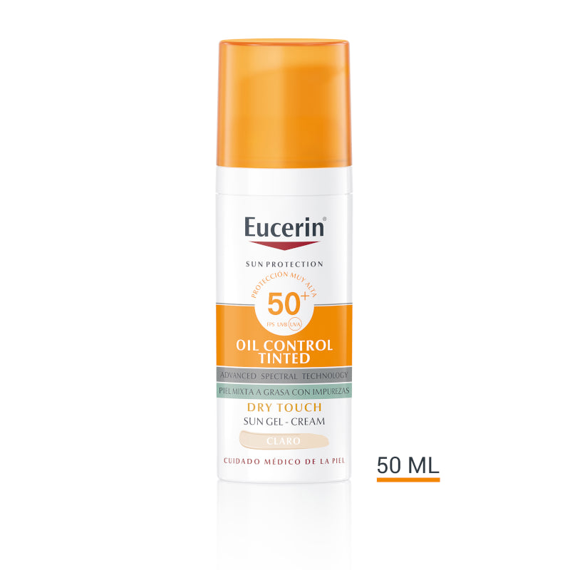 EUCERIN Face Oil Control Dry Touch Gel Crema SPF50+ Tinted Light-1