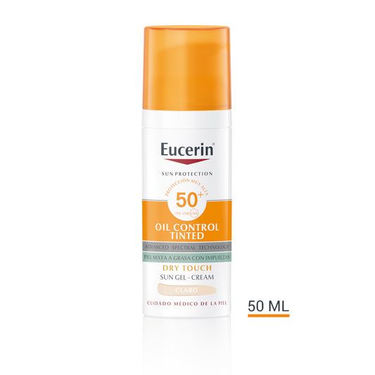 EUCERIN Face Oil Control Dry Touch Gel Crema SPF50+ Tinted Light-1
