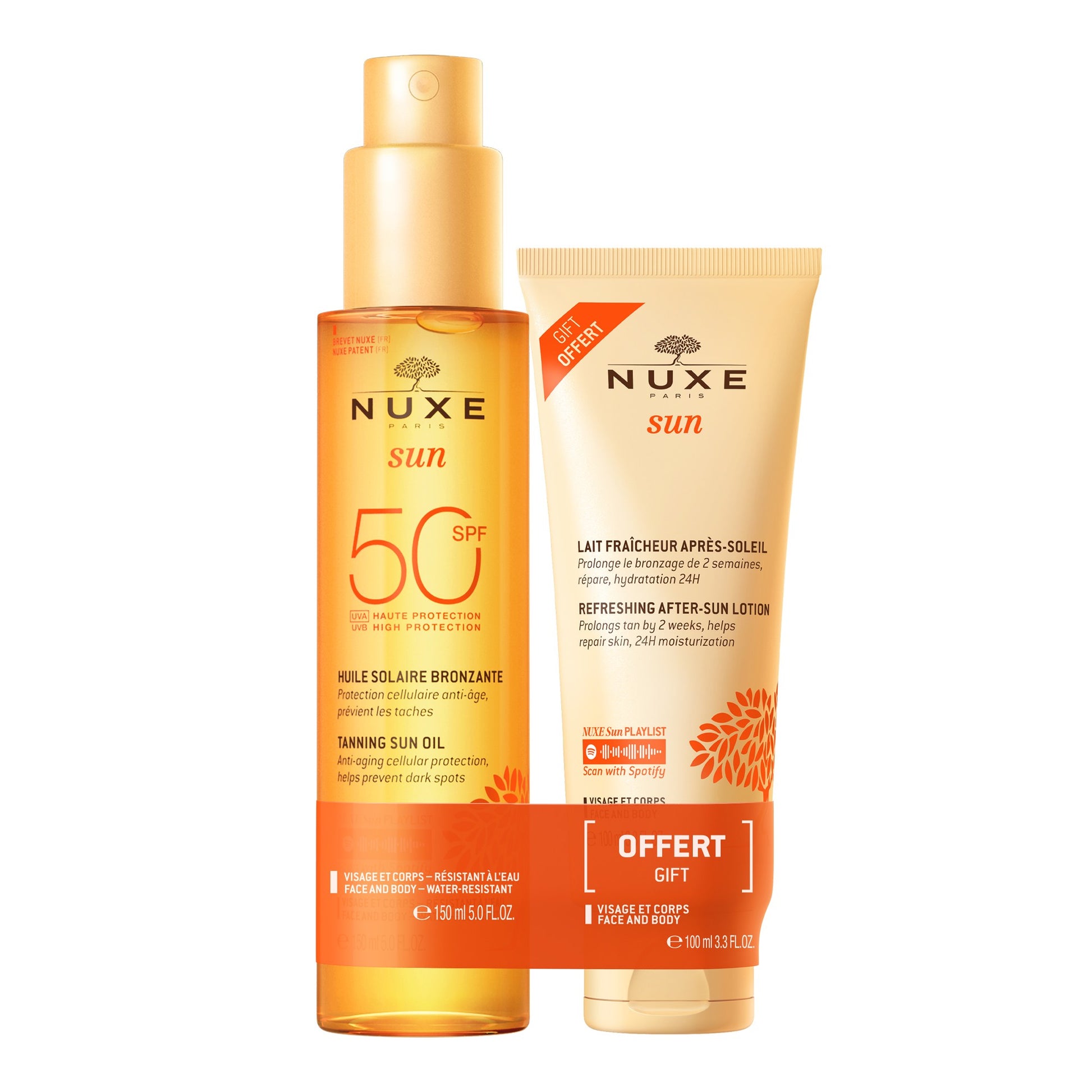 Nuxe Sun Aceite Bronceador SPF 50+ Leche Refrescante After Sun 100ml DE REGALO-1