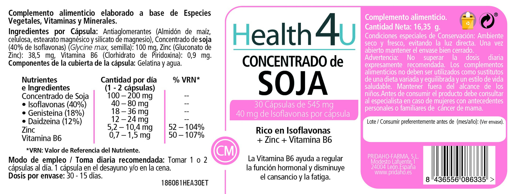 H4U Concentrado de soja 30 cápsulas-2