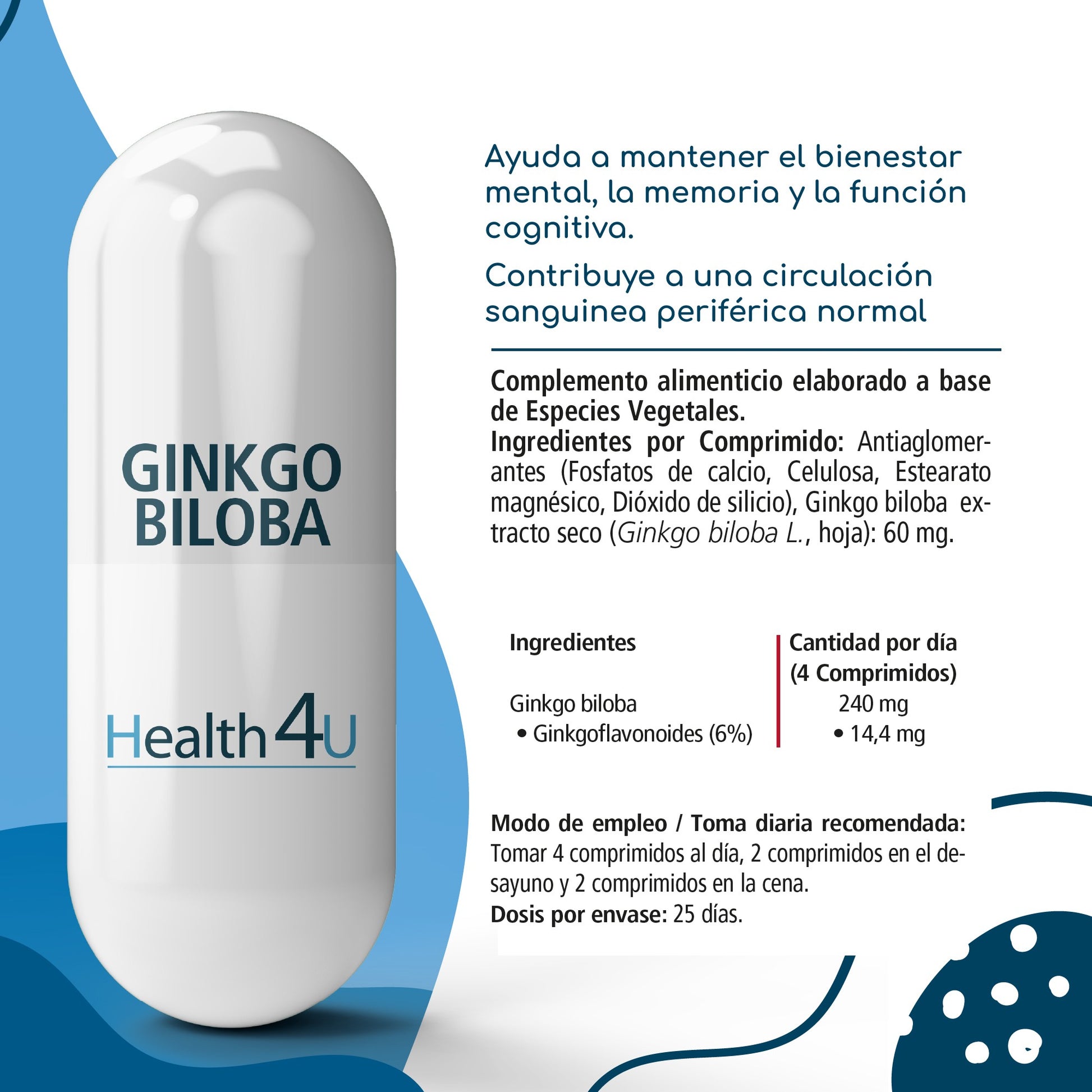H4U Ginkgo biloba 100 comprimidos-3