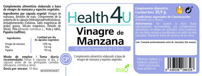 H4U Vinagre de manzana 60 cápsulas vegetales-2