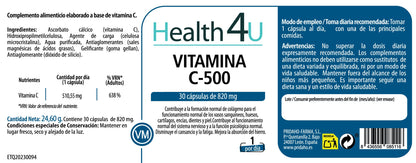 H4U Vitamina C-500 30 cápsulas-2