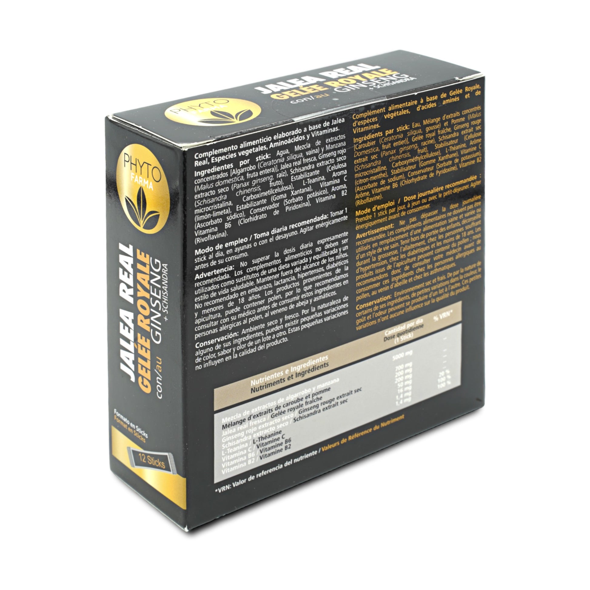PHYTOFARMA Jalea real con ginseng + schisandra 12 sticks de 10ml FR-2