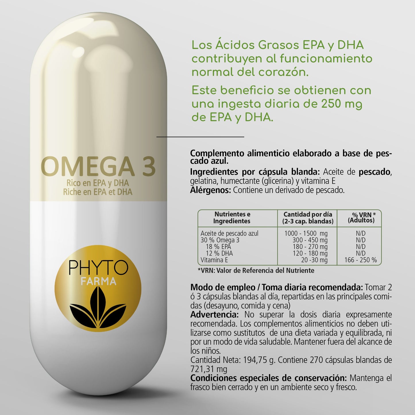 PHYTOFARMA Omega 3 270 cápsulas blandas-2