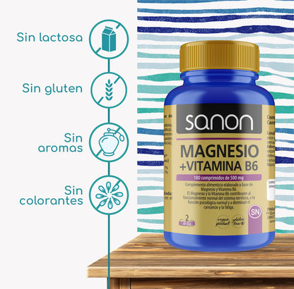 SANON Magnesio + Vitamina B6 180 comprimidos-2