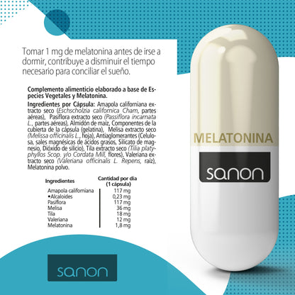 SANON Melatonina 60 cápsulas-3