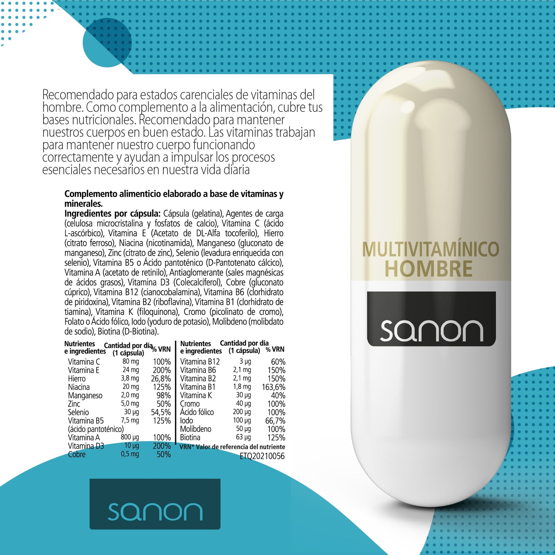 SANON Multivitamínico Hombre 60 cápsulas-3