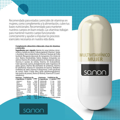 SANON Multivitamínico Mujer 60 cápsulas-3