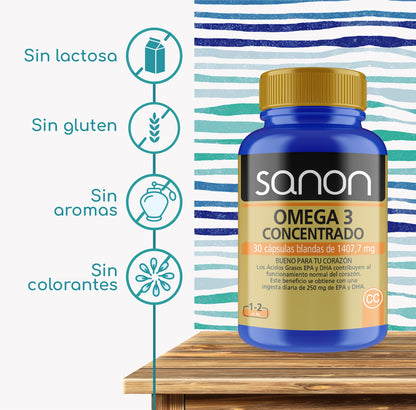 SANON Omega 3 Concentrado 30 cápsulas blandas-2