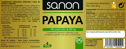 SANON Papaya 100 comprimidos-2