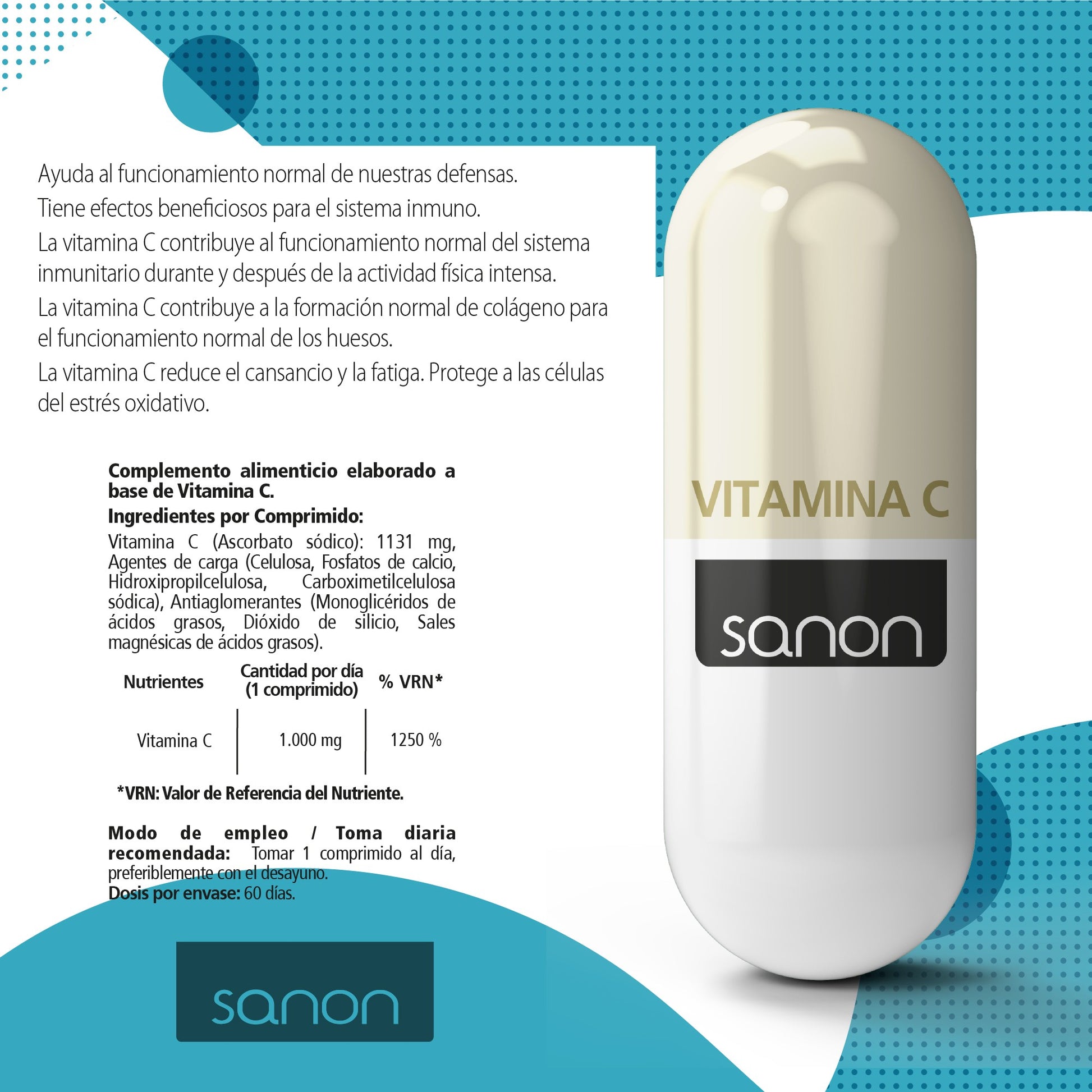 SANON Vitamina C 60 comprimidos-3