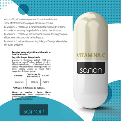 SANON Vitamina C 60 comprimidos-3