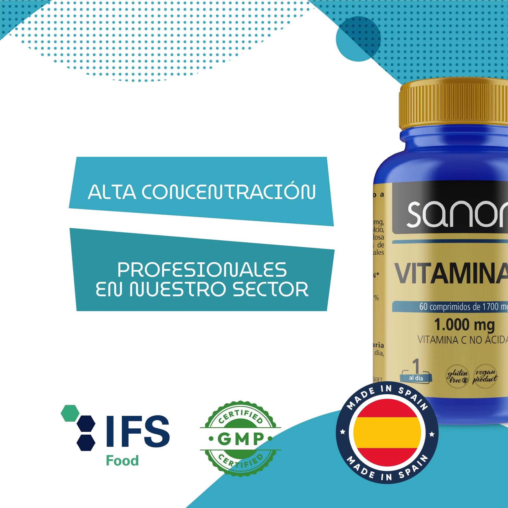 SANON Vitamina C 60 comprimidos-4