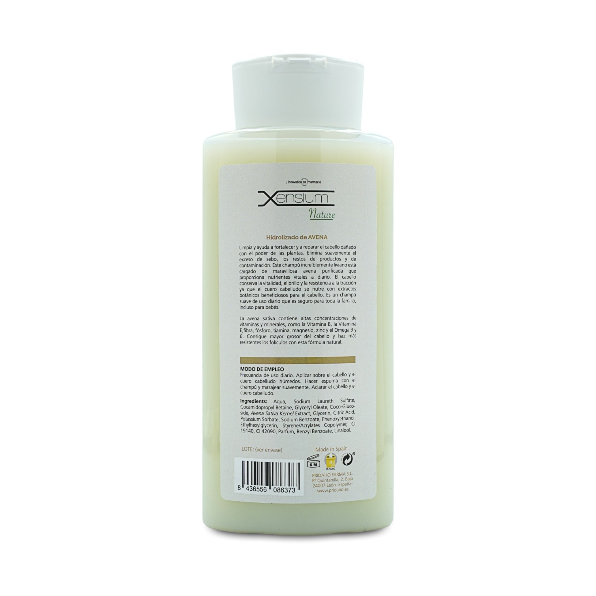 XENSIUM Nature Champú hidrolizado de Avena 500 ml-2