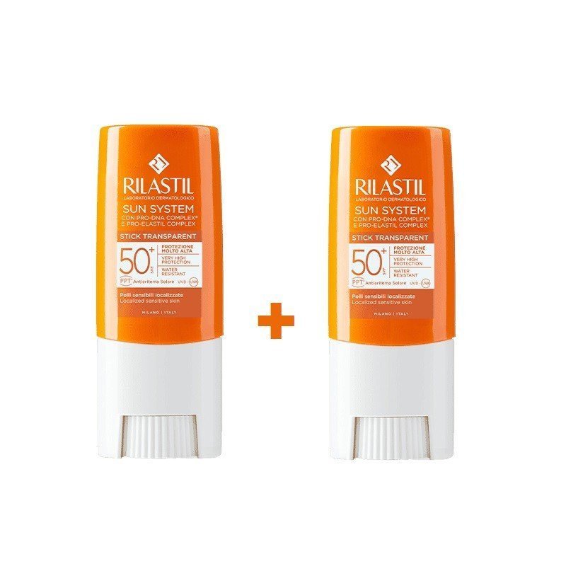 RILASTIL SUN SYSTEM Stick Transparente SPF50+ DUPLO 2x8,5gr-1
