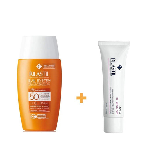 RILASTIL SUN SYSTEM Water Touch SPF50+ (50ml) + Aqua Intense 72h Gel-Crema 40ml PACK VERANO-1