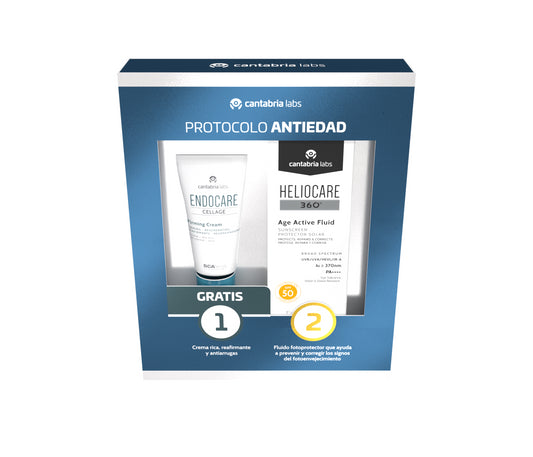 HELIOCARE Pack Age Active Fluid SPF50 50ml+ Endocare Cellage Firming Cream 15ml-1
