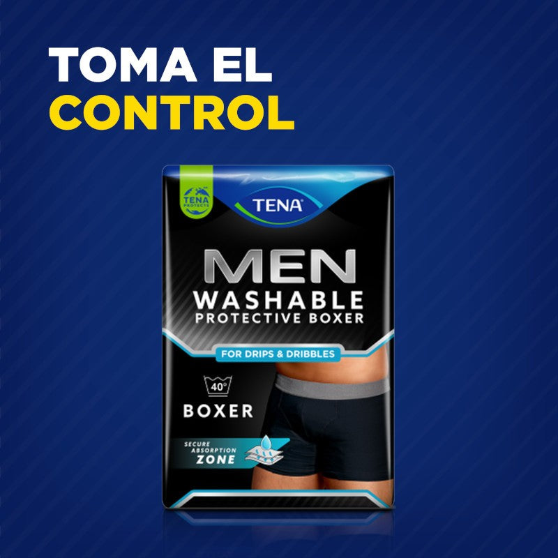 TENA Men Boxer Lavable Boxer Negro M-9