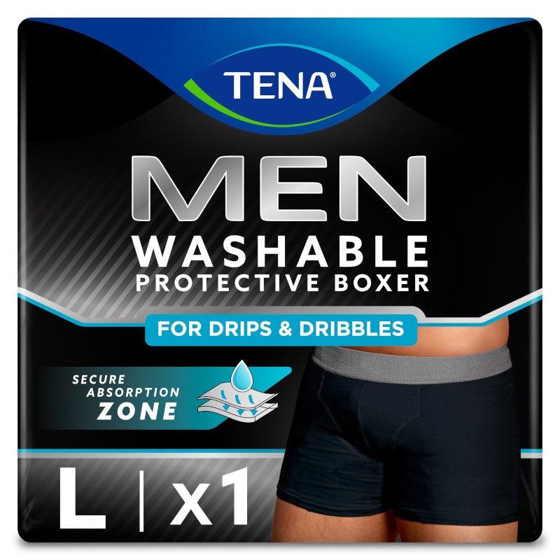 TENA Men Boxer Lavable Boxer Negro L-1