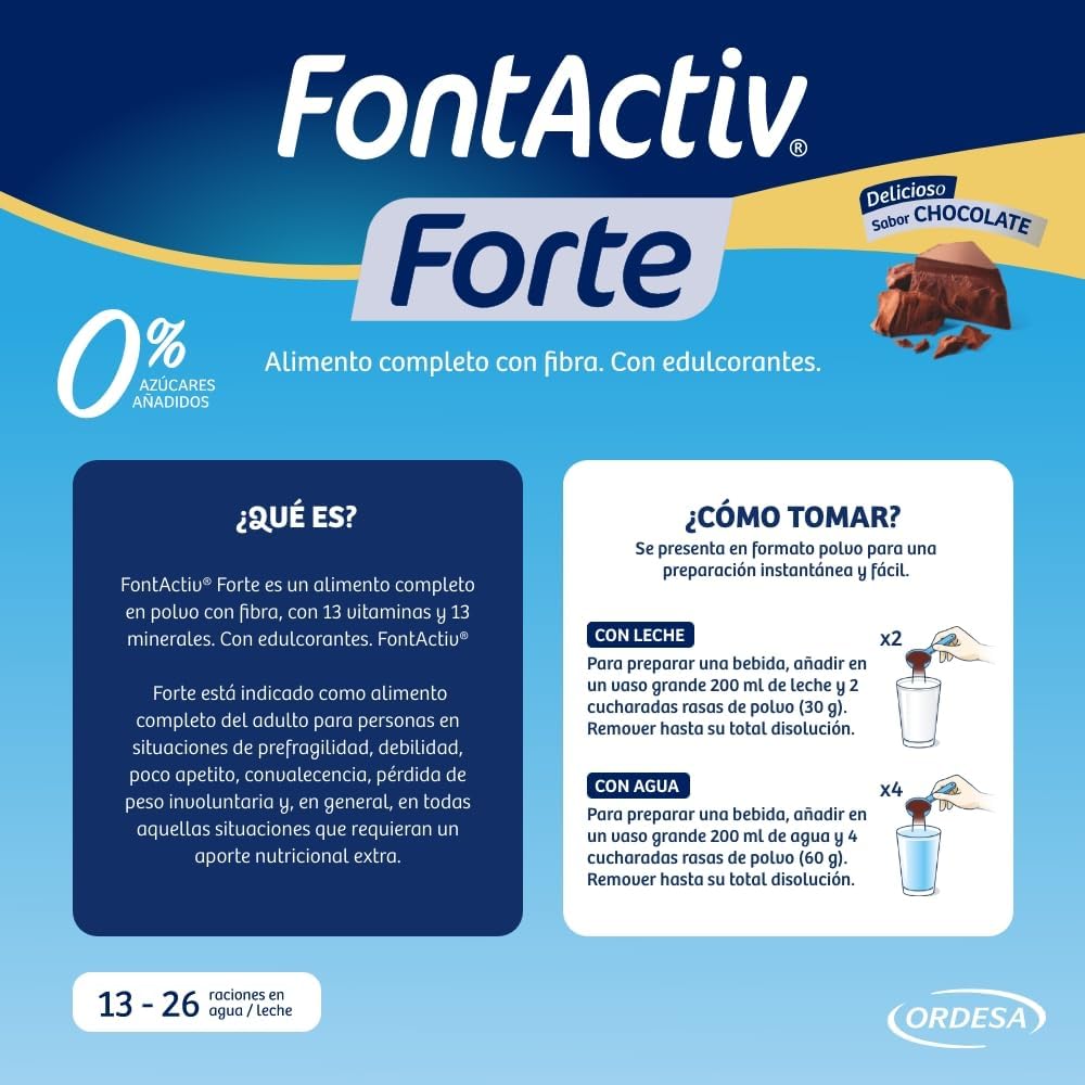 FontActiv Forte Chocolate suplemento nutricional 800 g