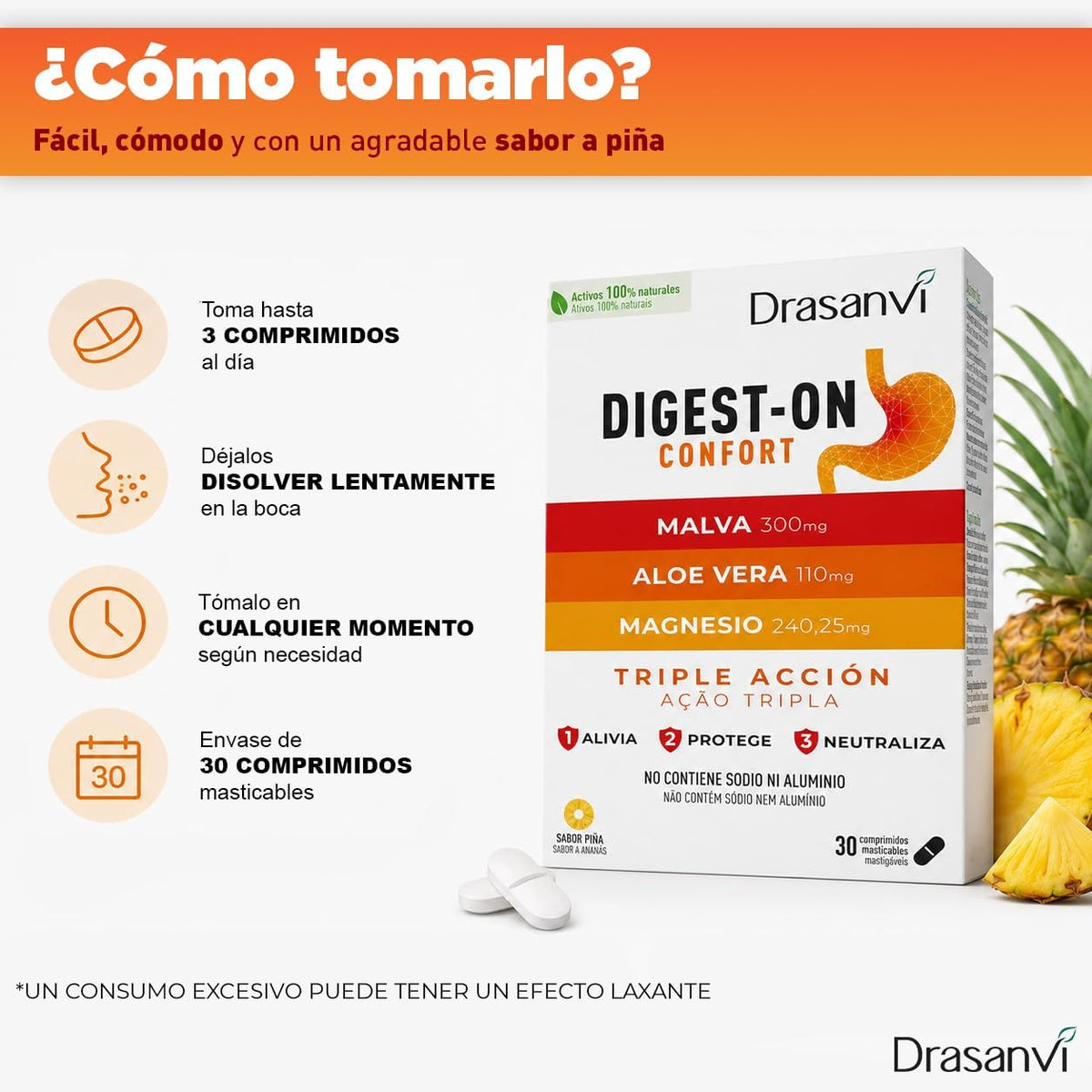 Drasanvi Digest-On Confort 30 comprimidos masticables
