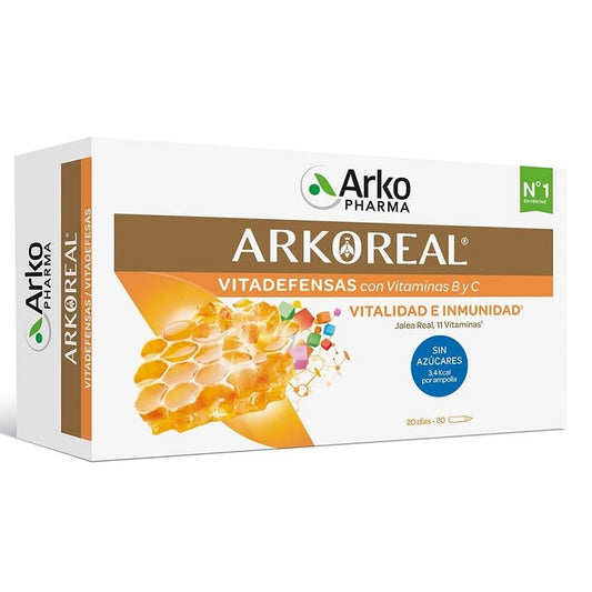 ARKOREAL Gelée Royale Vitadefensas Sans Sucre 1000 mg 20 ampoules