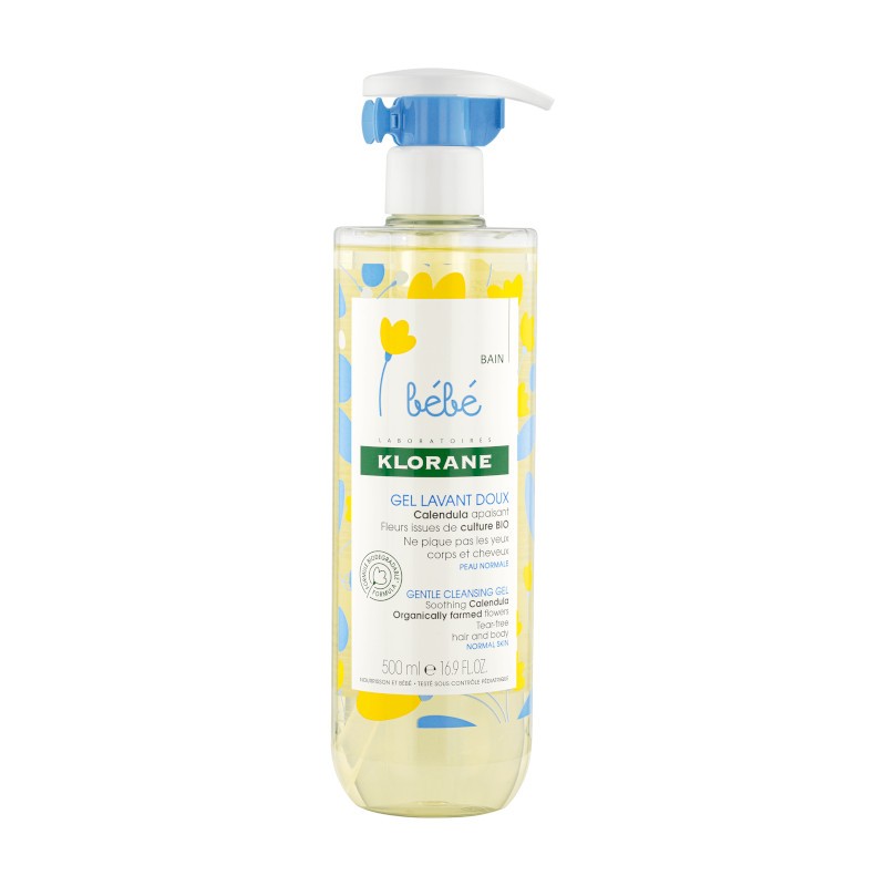 KLORANE BÉBÉ Gel Limpiador Suave Caléndula Cuerpo y Cabello 500ml-1